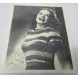 Black and white photograph of Jane Russel signed ?To Susan to thank you for everything sincerely