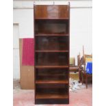 Set of four 20th century bespoke highly ploished and veneered storage shelves, possibly for vinyls