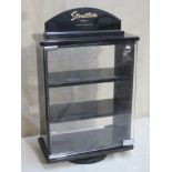 Stratton black laquared double sided shop window revolving display case