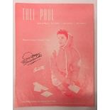 Tall Paul original sheet music signed by Annette Funicello Disney Mouseketeer