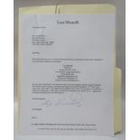 Five letters on Liza Minnelli headed paper all dated February 28th 2003 to Kenneth Starr Starr &