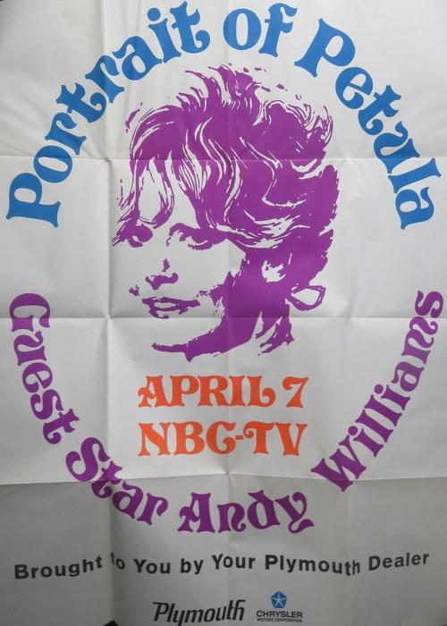 Portrait Of Petula - NBC-TV April 7th 1969 promotional poster, also features Andy Williams. 127cms x