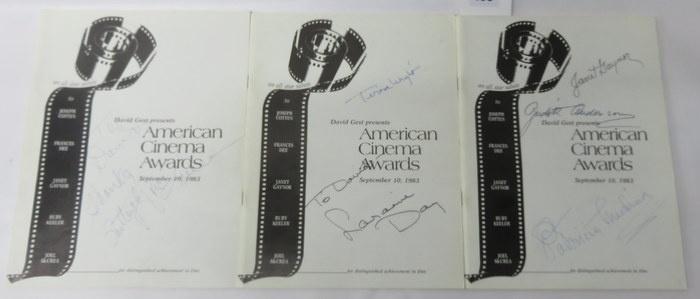 Three 1983 American Cinema Awards Programmes all with signatures on cover (3)