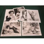 Six signed photographs including Ann Miller, Kathryn Grayson, Angie Dickenson, Gwen Verdon, Ester