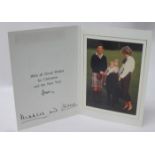 Christmas Card 1985 Charles & Diana Kids on horse signed