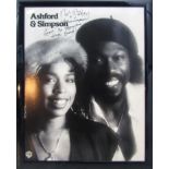 Ashford & Simpson Warner Bros Records promotional board signed with dedication ?Aint No Mountain