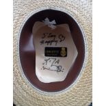 Straw Boater hat made by Christy?s England, signed inside Stay Happy Liza Minnelli