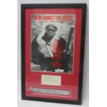 Shorty Long signature framed with Here Comes The Judge Sheet Music