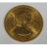 Queen Elizabeth II 1958 gold full sovereign