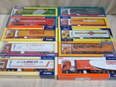 Parcel of 10 boxed Corgi heavy haulage long wheel base articulated vehicles, various liveries