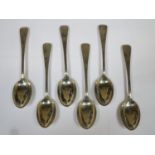 Set of six hallmarked silver spoons by John Round & Son LTD, Sheffield assay mark, dated 1905,