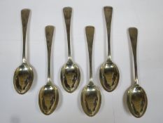 Set of six hallmarked silver spoons by John Round & Son LTD, Sheffield assay mark, dated 1905,