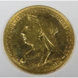 Queen Victoria 1899 gold full sovereign