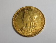 Queen Victoria 1898 gold full sovereign, Melbourne mint