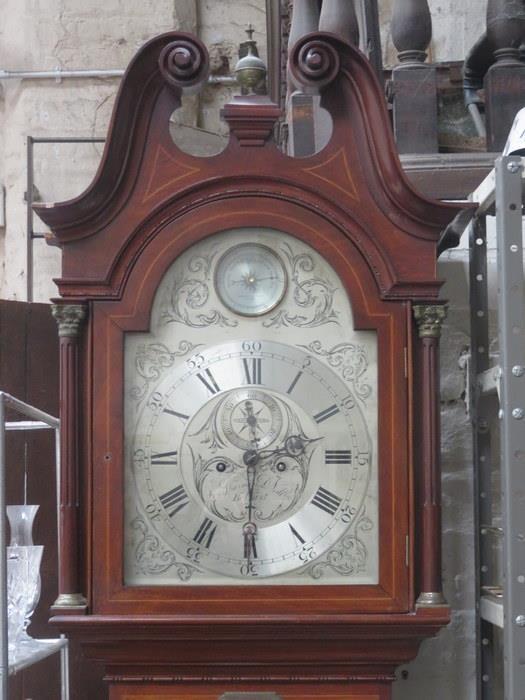 EARLY 20th CENTURY MAHOGANY LONGCASE CLOCK WITH SILVER COLOURED DIAL BY SHARMIN D NEILL LIMITED, - Image 2 of 2