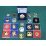 Parcel of cased and uncased silver, silver gilt, and other commemorative coins