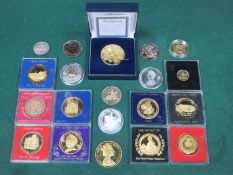 Parcel of cased and uncased silver, silver gilt, and other commemorative coins