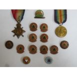 World War I pair of medals inc. victory medal and 1914-15 star - awarded to 11-12061 A. Sjt. J.