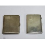 Two Hallmarked Silver Machine Turned Cigarette Cases, Birmingham Assay. Total Weight Approx 138.1