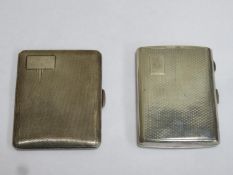 Two Hallmarked Silver Machine Turned Cigarette Cases, Birmingham Assay. Total Weight Approx 138.1