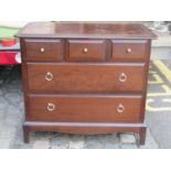 Stag Minstrel 20th century five drawer bedroom chest. Approx. 82cms wide x 46.5cms long x 71cms high