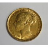 Queen Victoria 1884 gold full sovereign