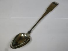 Hallmarked Irish silver basting spoon by Samuel Neville, Dublin assay mark, dated 1803, approx.