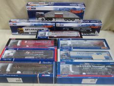 Parcel of 10 boxed Corgi heavy haulage long wheel base articulated vehicles, various liveries