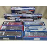 Parcel of 10 boxed Corgi heavy haulage long wheel base articulated vehicles, various liveries