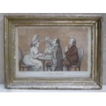 James Gillray (1757-1815) framed colour engraving - Two-Penny Whist, 23.5cms x 16cms