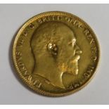 King Edward VII 1907 gold full sovereign, Melbourne mint