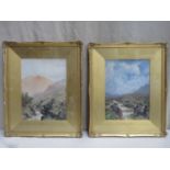 William Henry Dyer (1890-1930), pair of gilt framed watercolours depicting a Dartmoor stream and