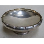 Hallmarked Silver Stemmed Bowl With Wave Edged Decoration, By Barker Ellis Silver & Co. Birmingham