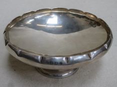 Hallmarked Silver Stemmed Bowl With Wave Edged Decoration, By Barker Ellis Silver & Co. Birmingham