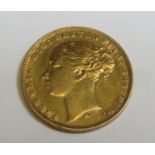 Queen Victoria 1873 gold full sovereign, Melbourne mint