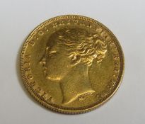 Queen Victoria 1873 gold full sovereign, Melbourne mint