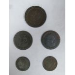 Parcel of 18th century cartwheel pennies, plus 1831 Isle Of Mann half penny token