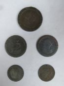 Parcel of 18th century cartwheel pennies, plus 1831 Isle Of Mann half penny token