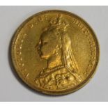 Queen Victoria 1891 gold full sovereign