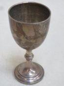 Hallmarked silver stemmed goblet by Synyer & Beddoes (Harry Synyer & Charles Joseph Beddoes) ,
