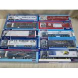 Parcel of 10 boxed Corgi heavy haulage long wheel base articulated vehicles, various liveries