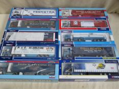 Parcel of 10 boxed Corgi heavy haulage long wheel base articulated vehicles, various liveries