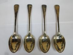 Pair of Victorian hallmarked silver spoons by John Edward Bingham for Walker & Hall, Sheffield assay