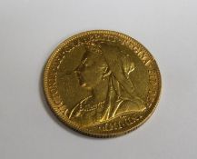 Queen Victoria 1899 gold full sovereign