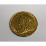 Queen Victoria 1899 gold full sovereign