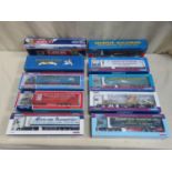 Parcel of ten boxed Corgi heavy haulage long wheel base articulated vehicles, various liveries