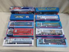 Parcel of ten boxed Corgi heavy haulage long wheel base articulated vehicles, various liveries