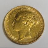 Queen Victoria 1881 gold full sovereign, Sydney mint