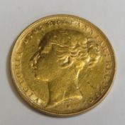 Queen Victoria 1881 gold full sovereign, Sydney mint