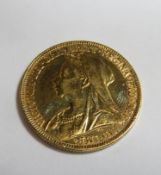 Queen Victoria 1896 gold full sovereign